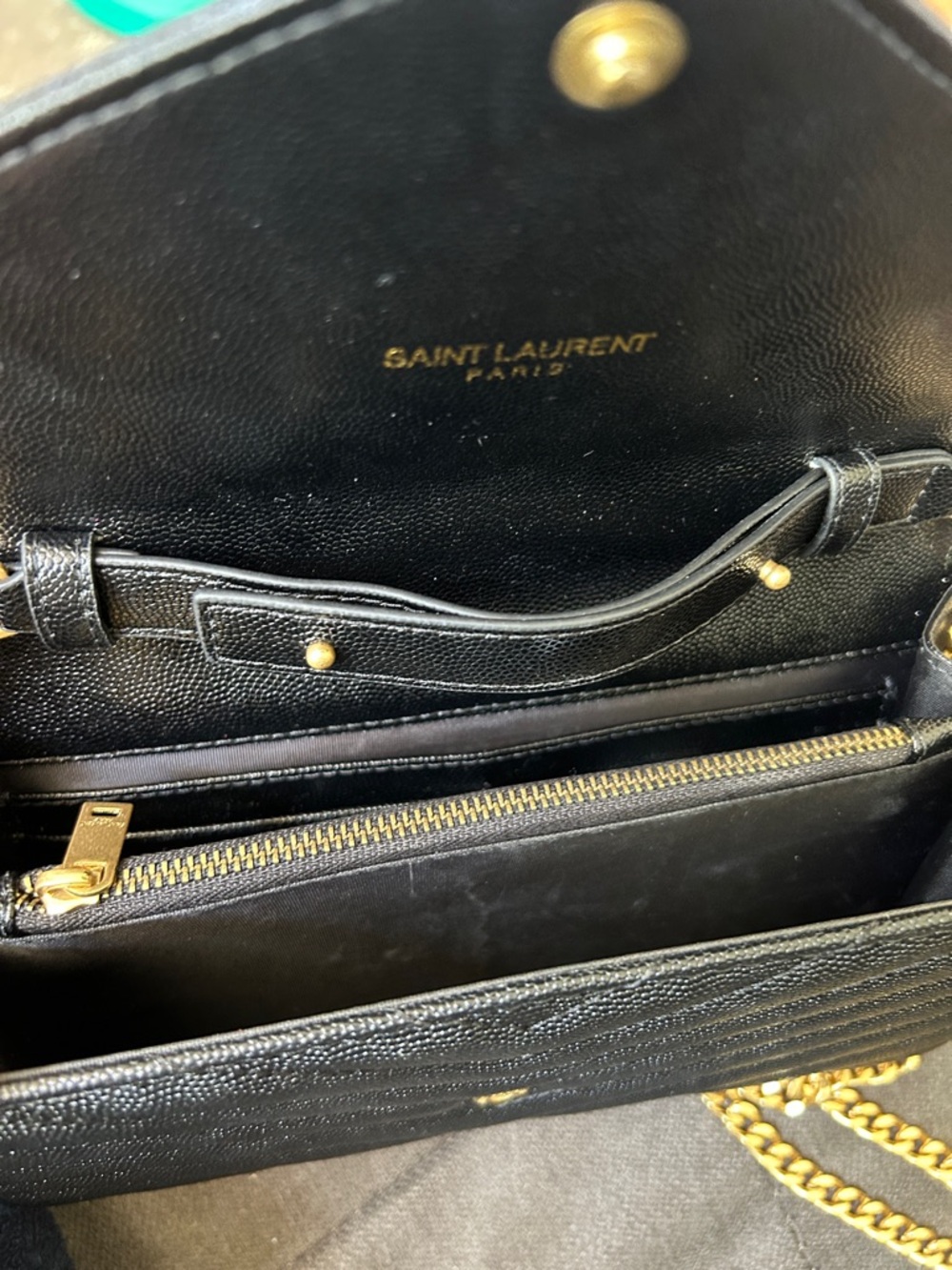 Saint Laurent Black Quilted Crossbody with Gold Chain - Picture 7 of 15